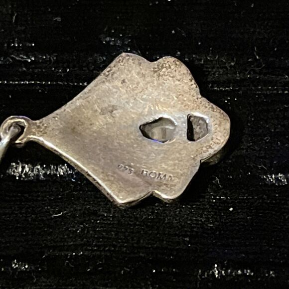 Stunning Vintage ROMA Art Deco Sterling .925 Onyx Marcasite Dangle Earrings - Picture 5 of 5